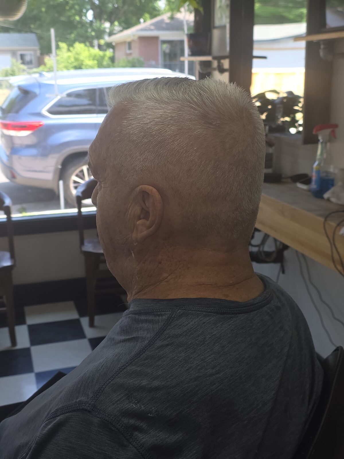 Flat top haircut at Quincy Barbers